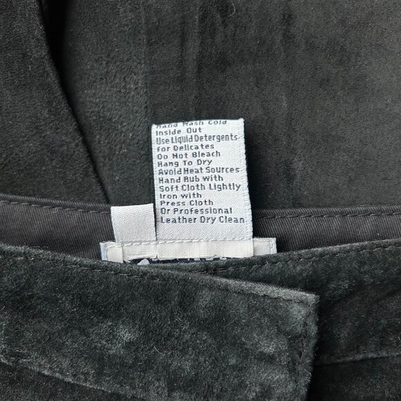 Vintage 90s Lilly Pulitzer 100% Suede Black A-Line Mini Skirt 2 | Luxe Essential - Picture 11 of 11